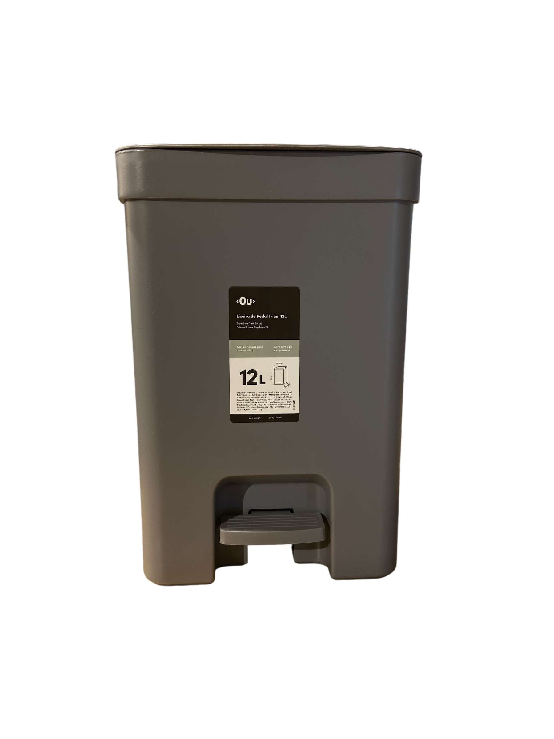 BASURERO STEP TRIUM 12L OU GRIS