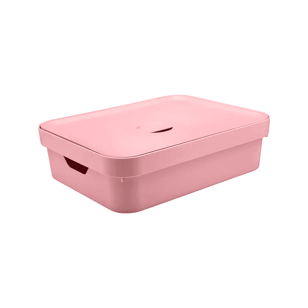 CAJA ORG M C/TAPA CUBE OU - ROSA CLARO