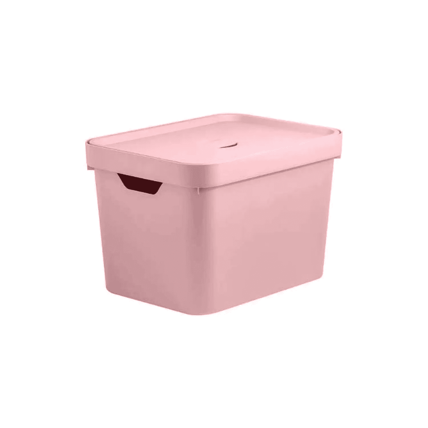 CAJA ORG. C/TAPA CUBE 18L OU ROSA CLARO