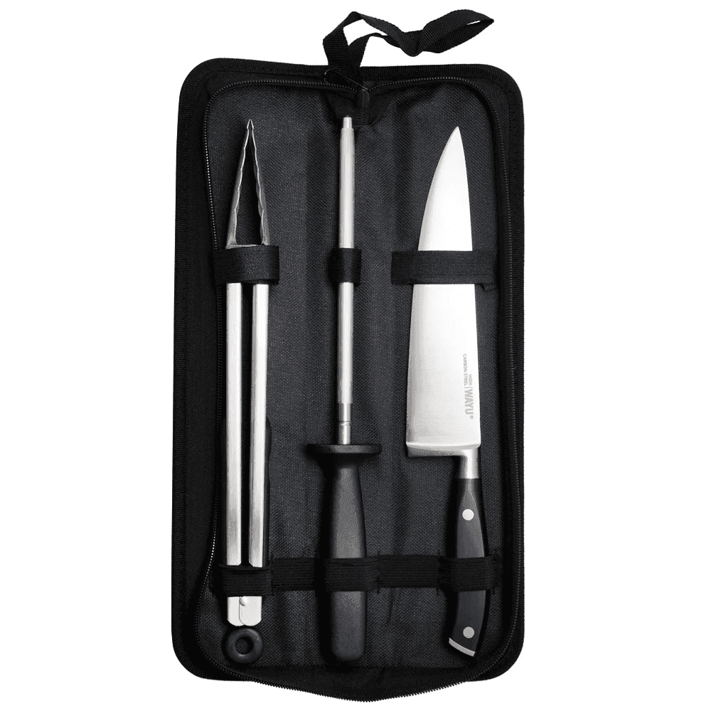 SET PARRILLERO 3 PIEZAS C/FUNDA WAYU